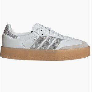 Adidas Samba White and Silver Shoes